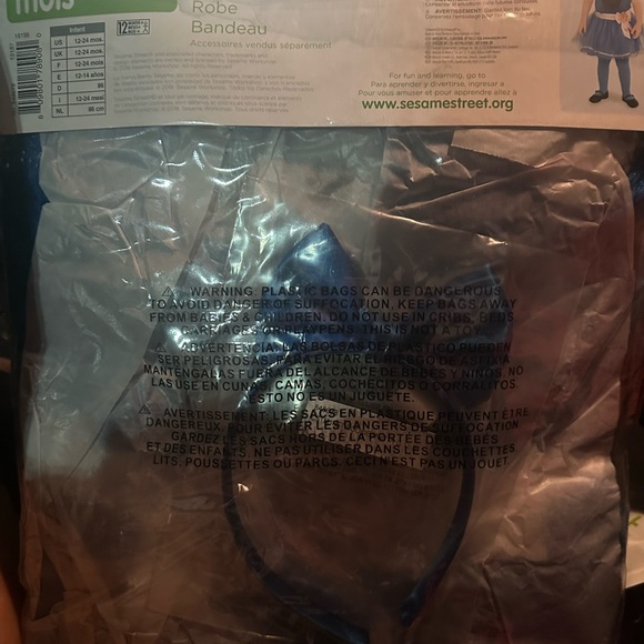 12 24 mo SESAME STREET COOKIE MONSTER COSTUME HALLOWEEN BIRTHDAY - Picture 4 of 5